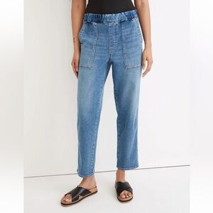 MADEWELL Pull On Relaxed Straight Leg Medium Wash Blue Jeans